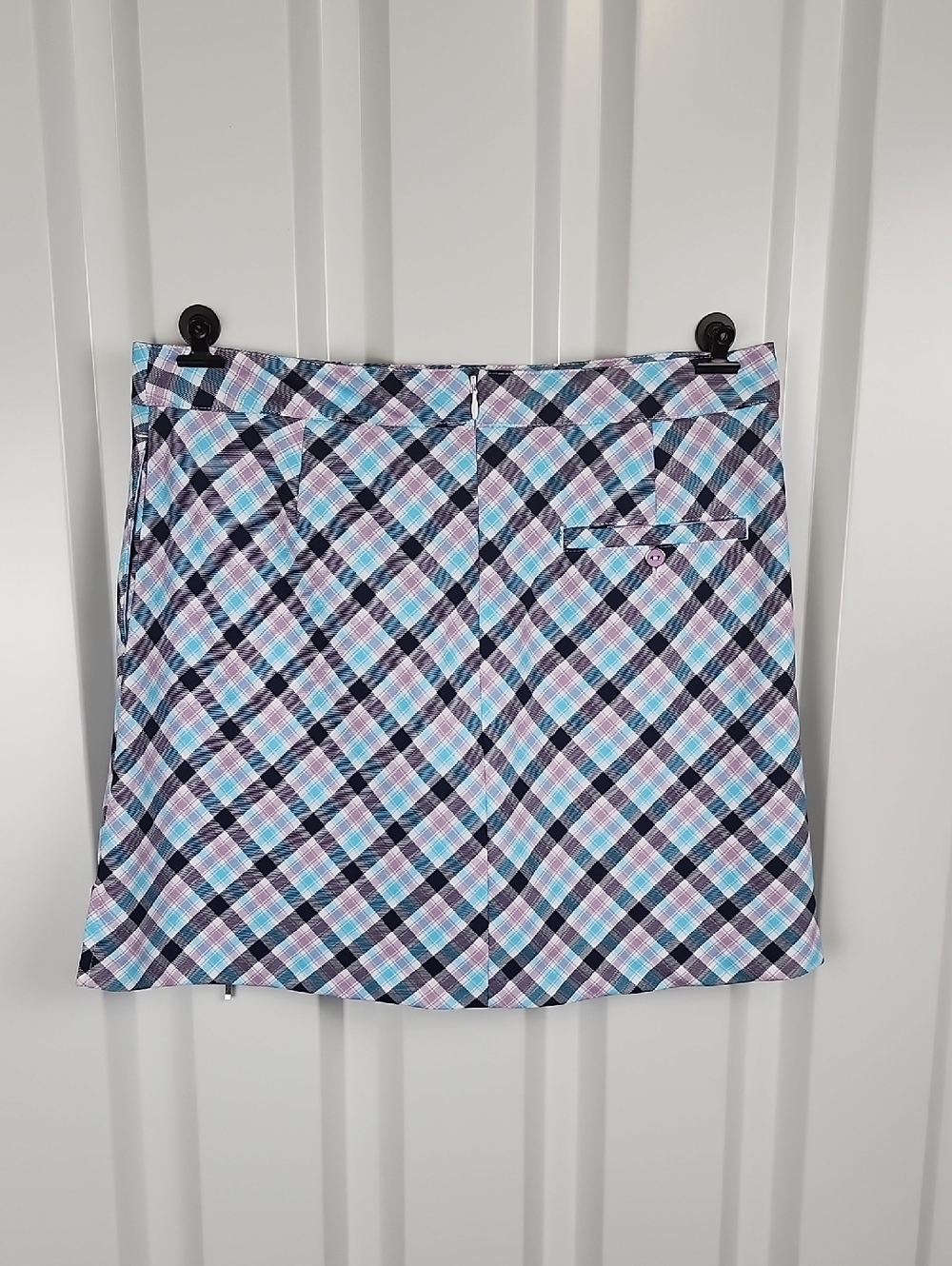 Lady Hagen Womens Plaid Golf Skort in Blue, Purple and White Size 6 Zipper Front - Picture 2 of 8